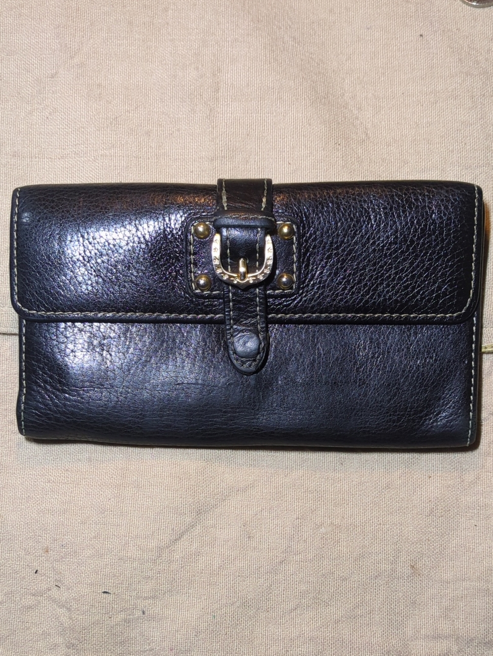 Dooney &Bourke Vintage Black Leather Wallet with Buckle Strap NOW ONLY $40